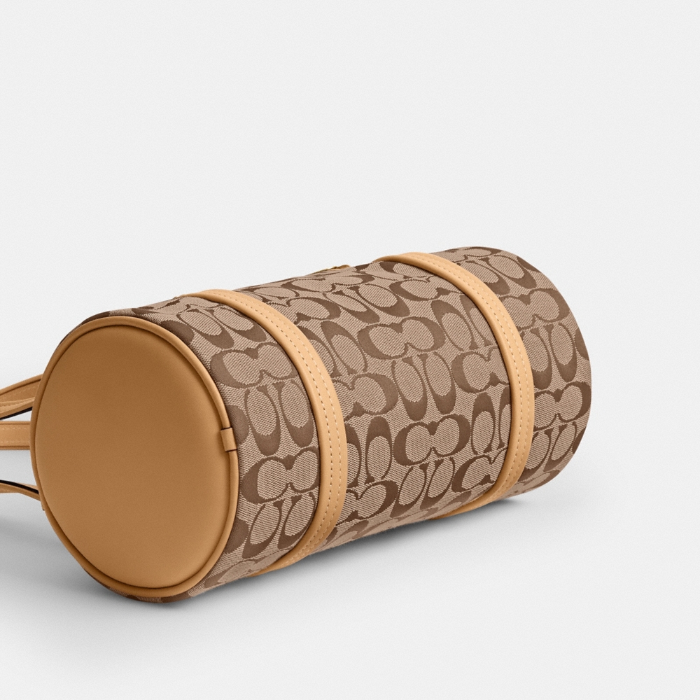 Coach Outlet Kisslock Barrel Bag 28 In Signature Jacquard - Preorder