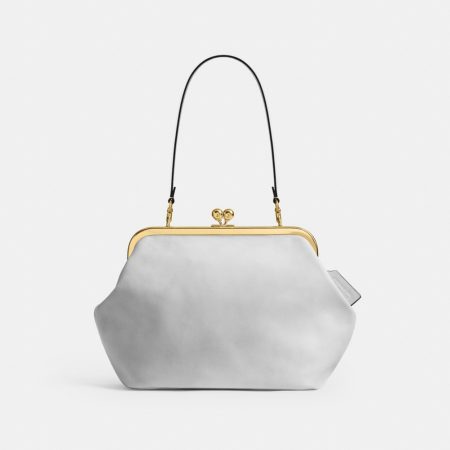 Coach Kisslock Frame Bag 27 In Loved Leather - Preorder — Brass/Chalk