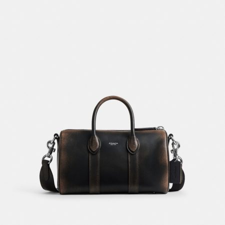 Coach Compass Bag 25 In Loved Leather - Preorder — Black/Light Tan