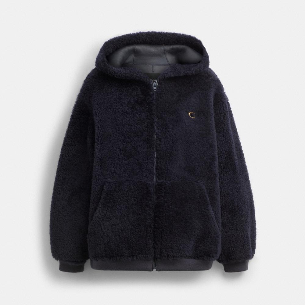 Coach Oversized Shearling Zip Hoodie - Preorder