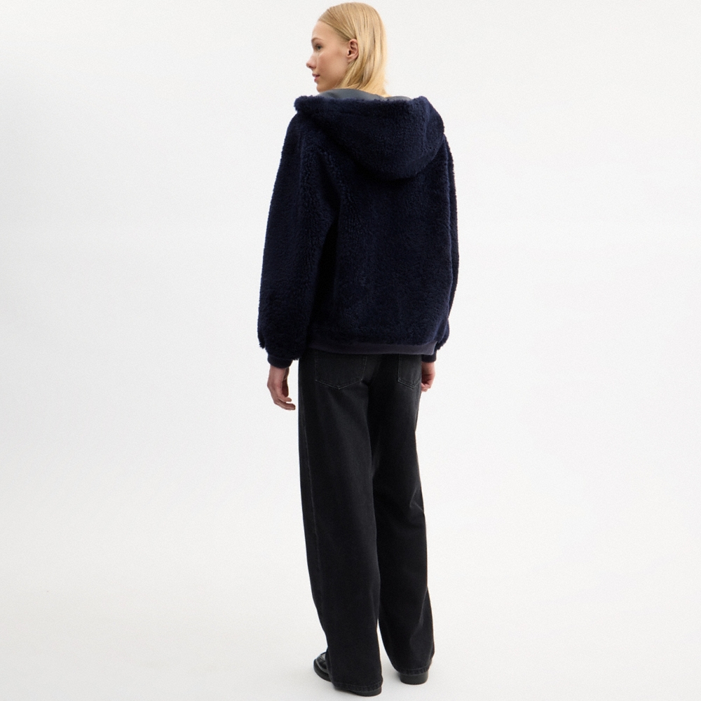 Coach Oversized Shearling Zip Hoodie - Preorder