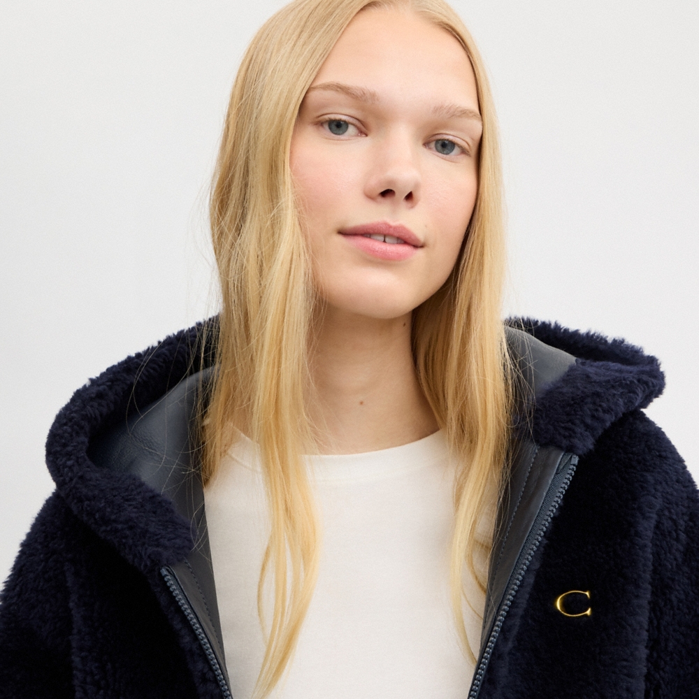 Coach Oversized Shearling Zip Hoodie - Preorder