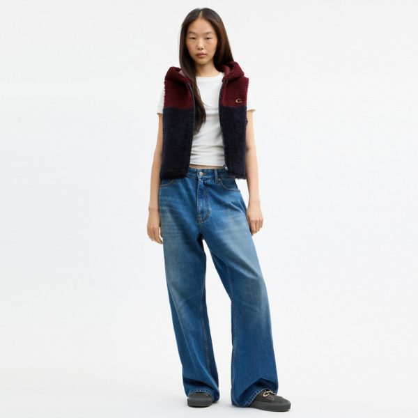 Coach Boxy Shearling Vest With Hood - Preorder