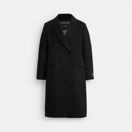 Coach Double Face Wool Coat - Preorder — Black