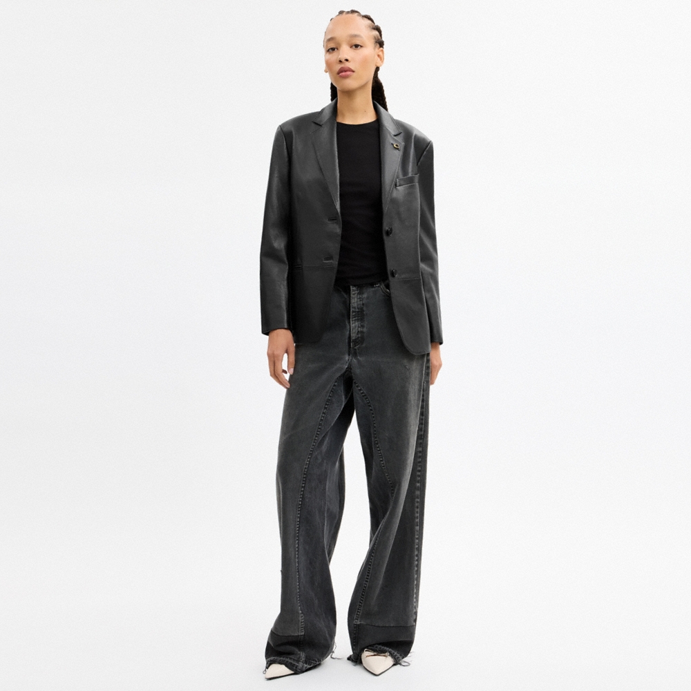 Coach Relaxed Leather Blazer - Preorder