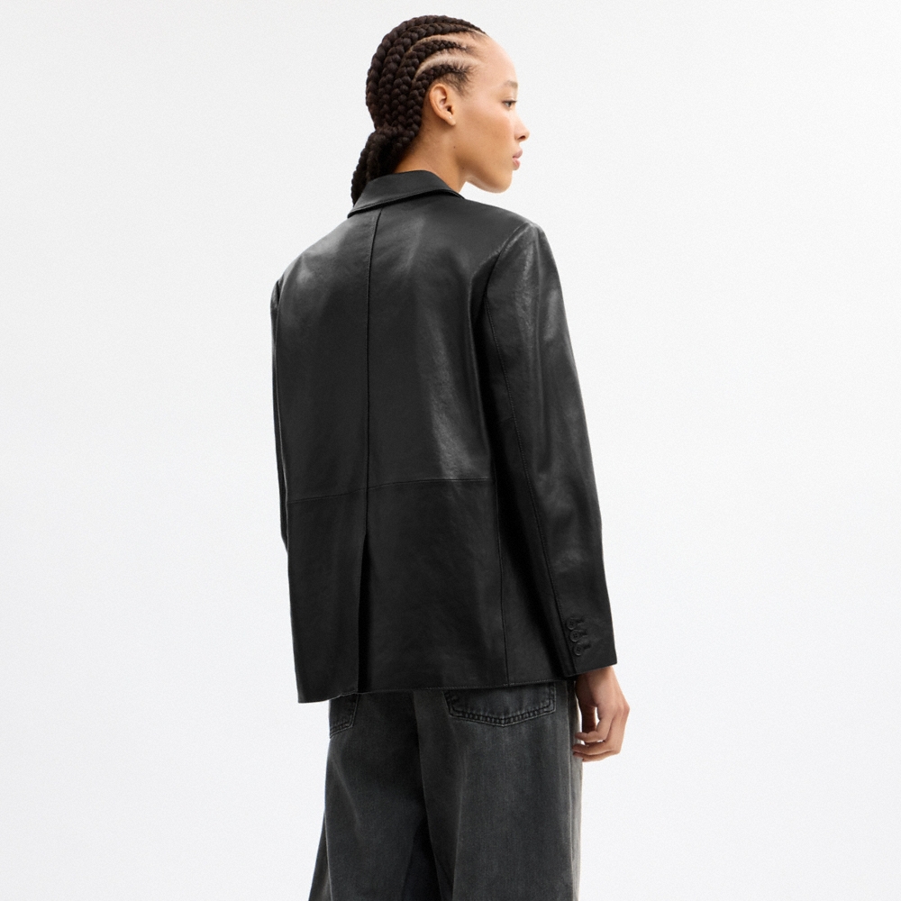 Coach Relaxed Leather Blazer - Preorder
