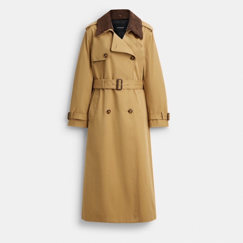 Coach Relaxed Trench With Suede Collar - Preorder