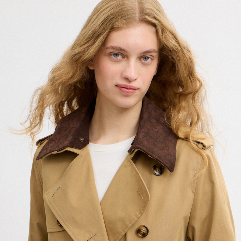 Coach Relaxed Trench With Suede Collar - Preorder - Image 4