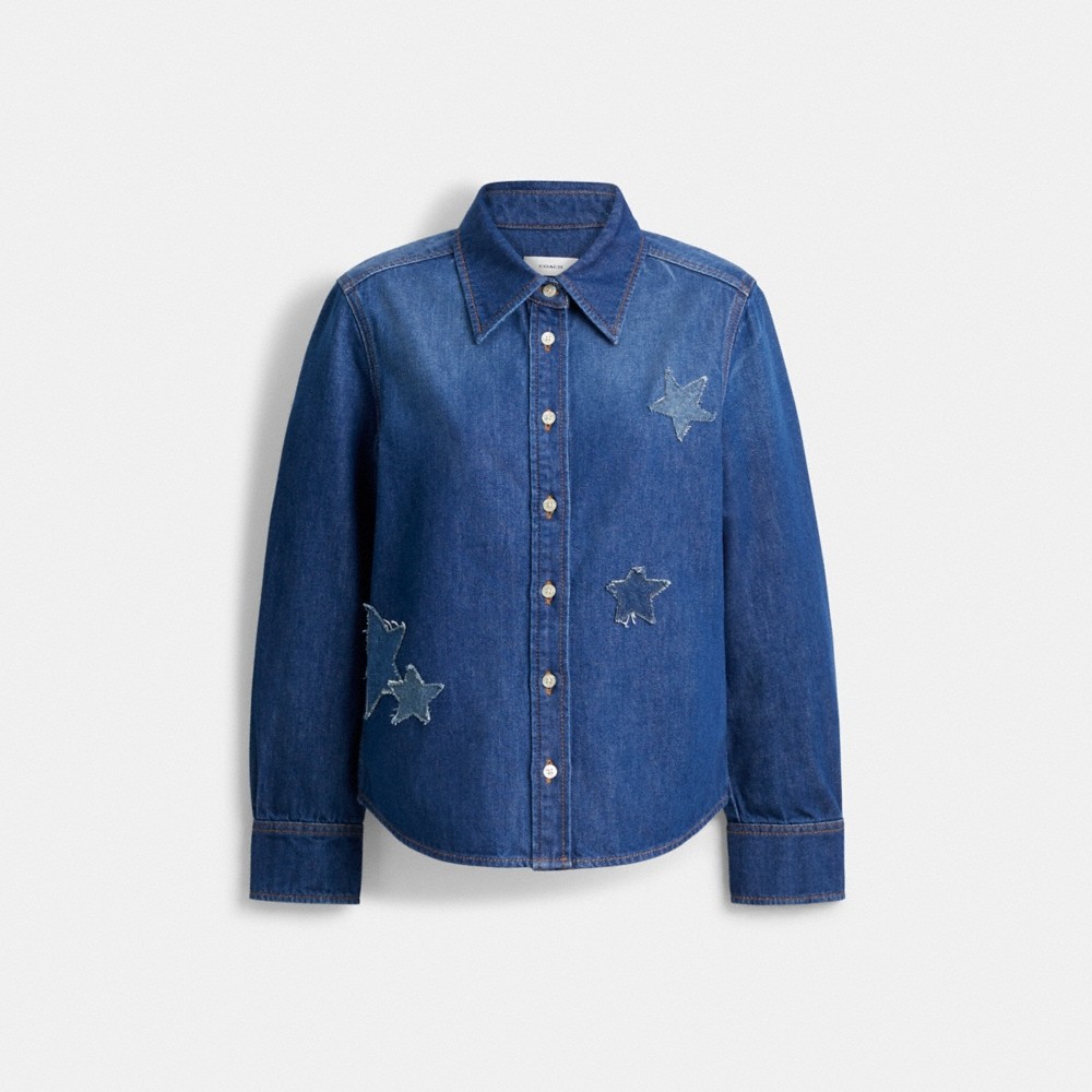 Coach Motif Denim Shirt In Organic Cotton - Preorder