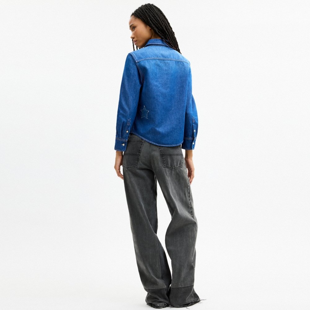 Coach Motif Denim Shirt In Organic Cotton - Preorder