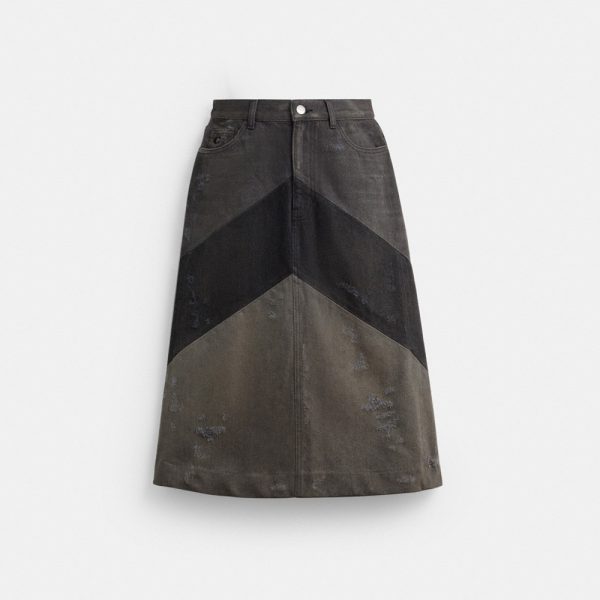 Coach Denim A-Line Skirt In Organic Cotton - Preorder