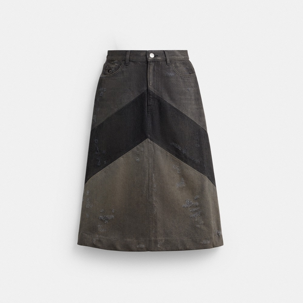 Coach Denim A-Line Skirt In Organic Cotton - Preorder