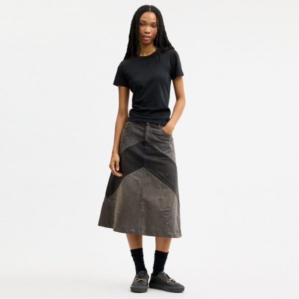 Coach Denim A-Line Skirt In Organic Cotton - Preorder