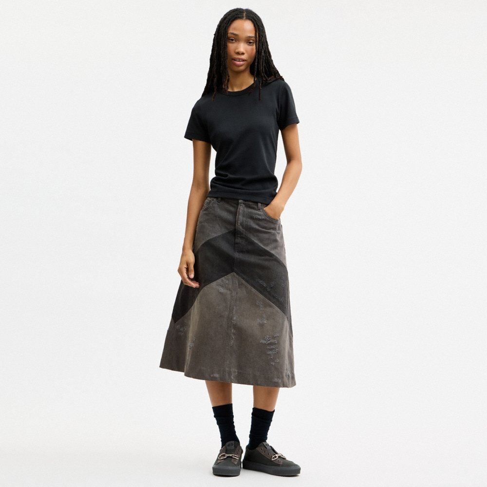 Coach Denim A-Line Skirt In Organic Cotton - Preorder