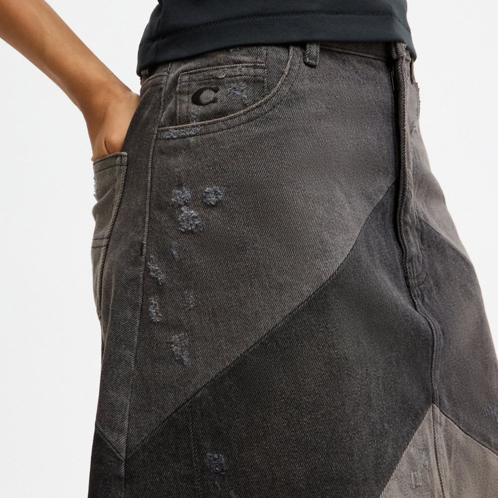 Coach Denim A-Line Skirt In Organic Cotton - Preorder
