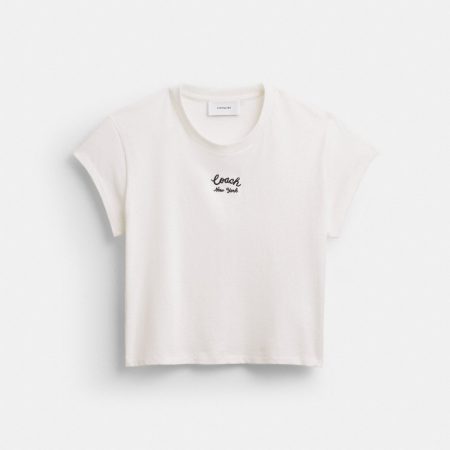 Coach Cap Sleeve Box Crewneck T-Shirt - Preorder — Ivory