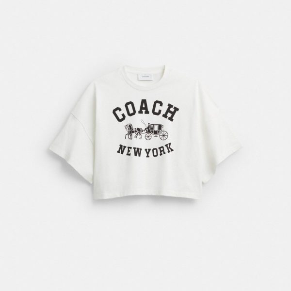 Coach Short Sleeve Wide Cropped Crewneck T-Shirt In Organic Cotton - Preorder