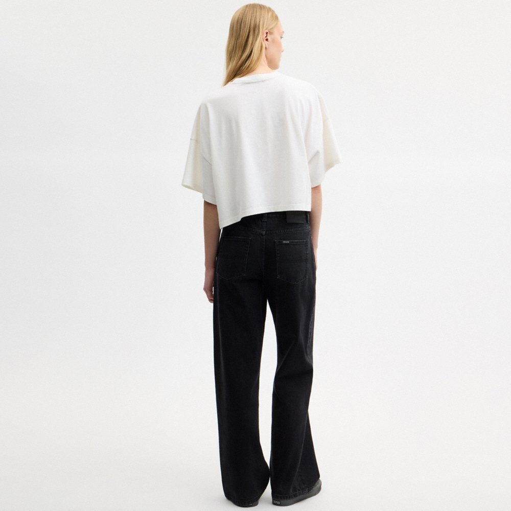 Coach Short Sleeve Wide Cropped Crewneck T-Shirt In Organic Cotton - Preorder