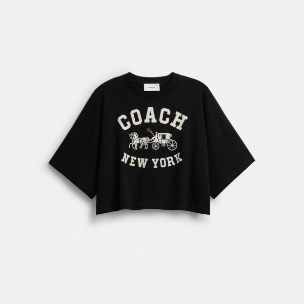 Coach Short Sleeve Wide Cropped Crewneck T-Shirt In Organic Cotton - Preorder