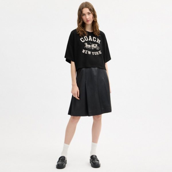 Coach Short Sleeve Wide Cropped Crewneck T-Shirt In Organic Cotton - Preorder