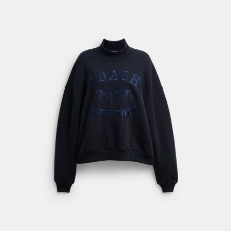 Coach Horse And Carriage Mockneck Sweatshirt - Preorder — Navy