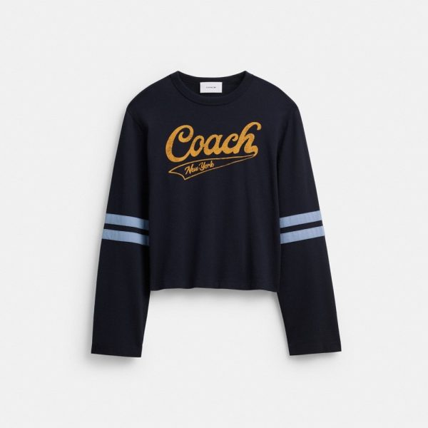 Coach Sporty Script Long Sleeve Shirt In Organic Cotton - Preorder