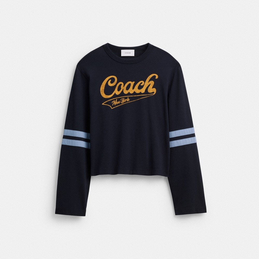 Coach Sporty Script Long Sleeve Shirt In Organic Cotton - Preorder