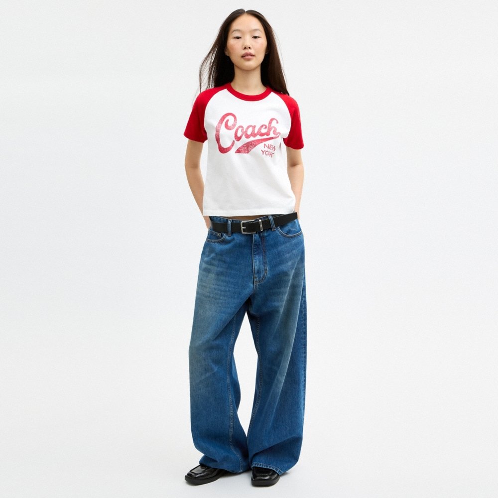 Coach Sporty Script 90's Fit T-Shirt In Organic Cotton - Preorder