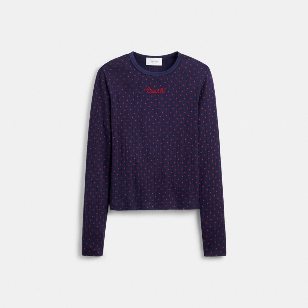 Coach Long Sleeve Fitted Crewneck T-Shirt In Organic Cotton - Preorder