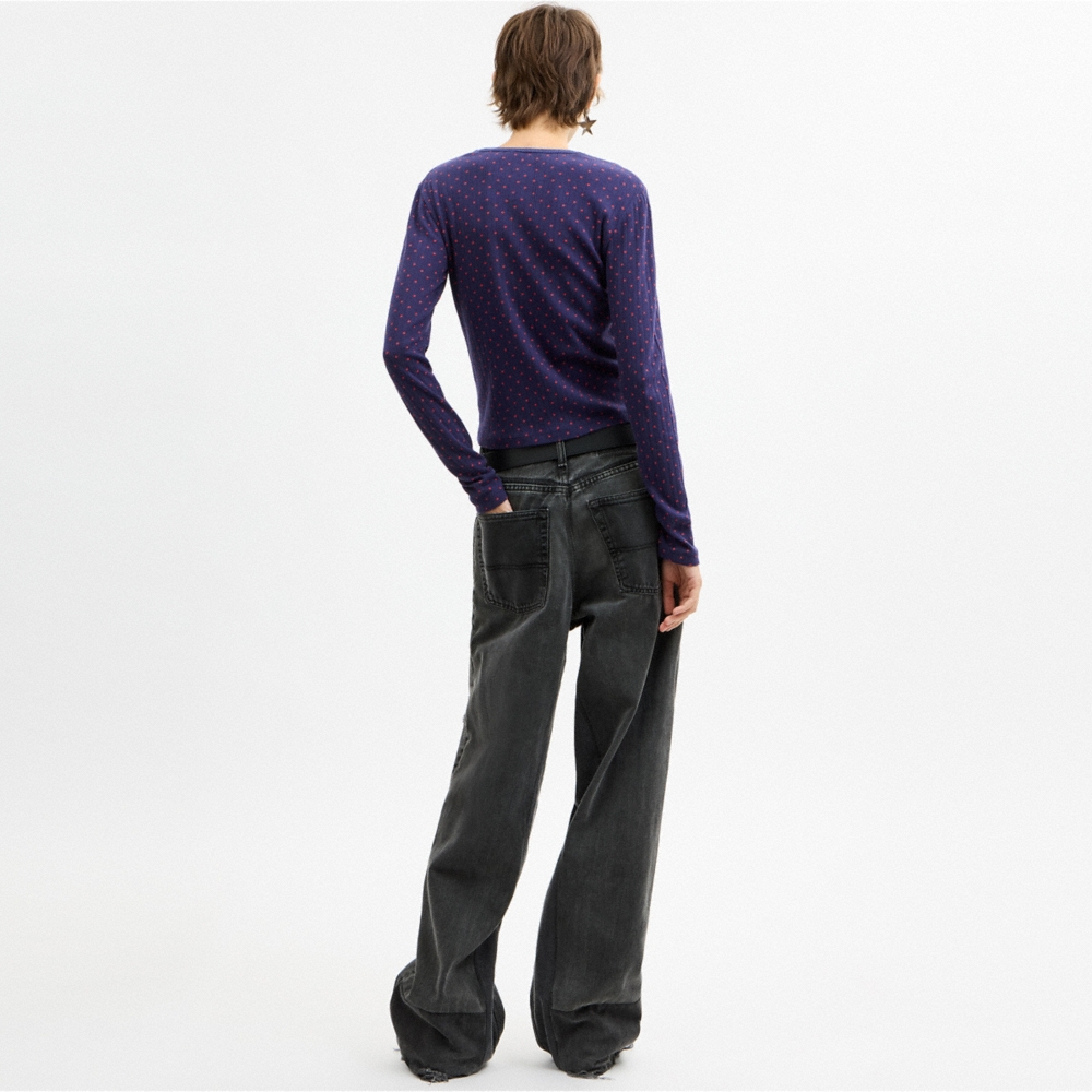 Coach Long Sleeve Fitted Crewneck T-Shirt In Organic Cotton - Preorder