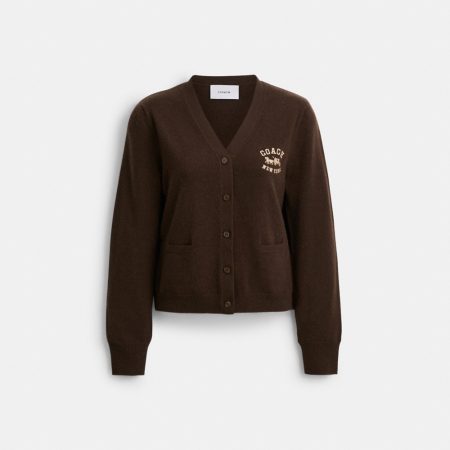 Coach Fine Cashmere Cardigan - Preorder — Brown