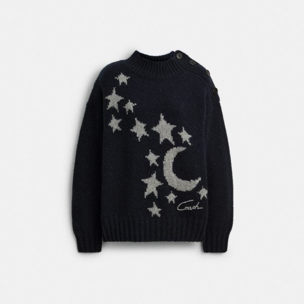 Coach Stars And Moon Intarsia Crewneck Sweater - Preorder