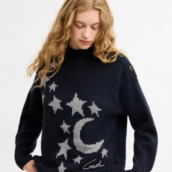 Coach Stars And Moon Intarsia Crewneck Sweater - Preorder
