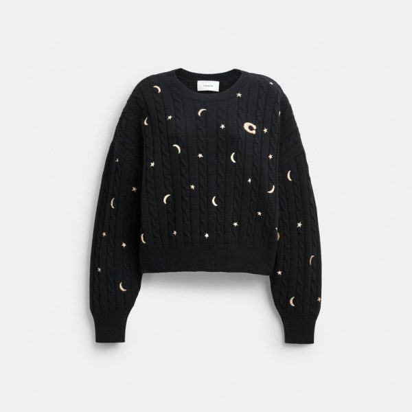 Coach Moon and Stars Cable Crewneck Sweater - Preorder