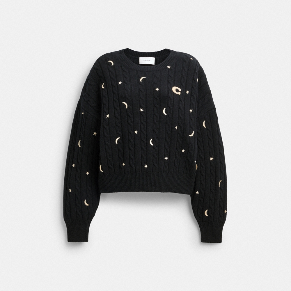 Coach Moon and Stars Cable Crewneck Sweater - Preorder