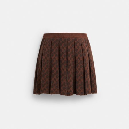 Coach Outlet Signature Pleated Knit Mini Skirt - Preorder — Maple