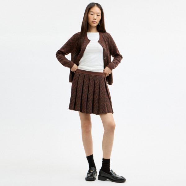 Coach Outlet Signature Pleated Knit Mini Skirt - Preorder