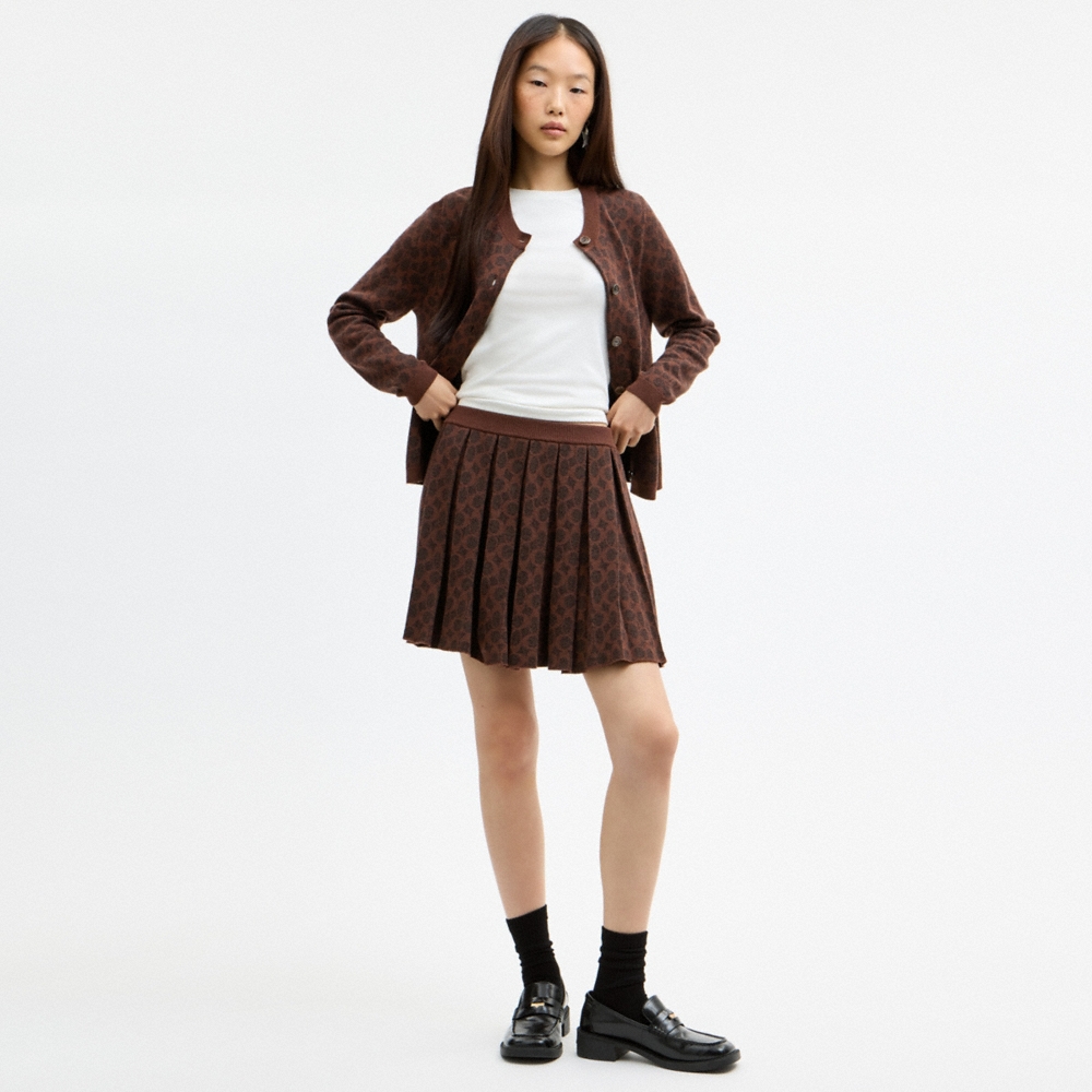 Coach Outlet Signature Pleated Knit Mini Skirt - Preorder