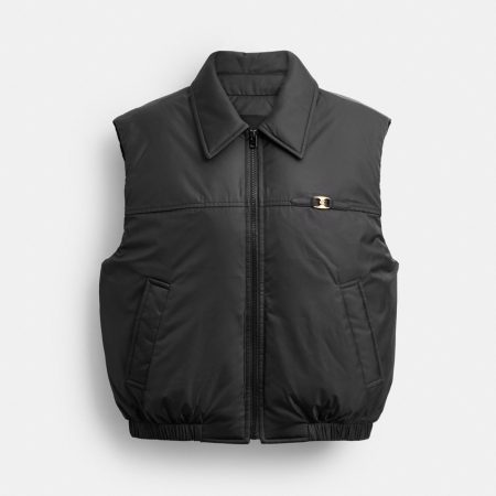 Coach Heritage C Blouson Puffer Vest - Preorder — Black