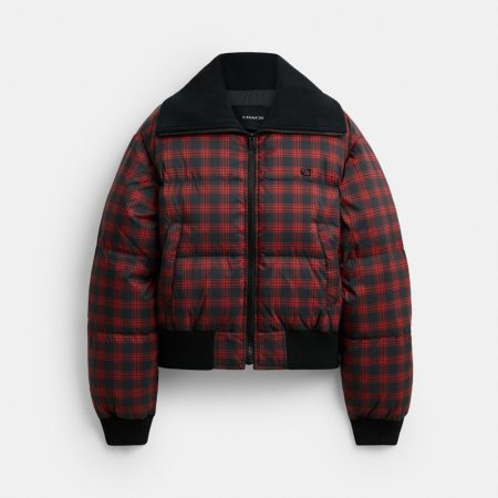 Coach Printed Puffer With Rib In Recycled Polyamide - Preorder — Red