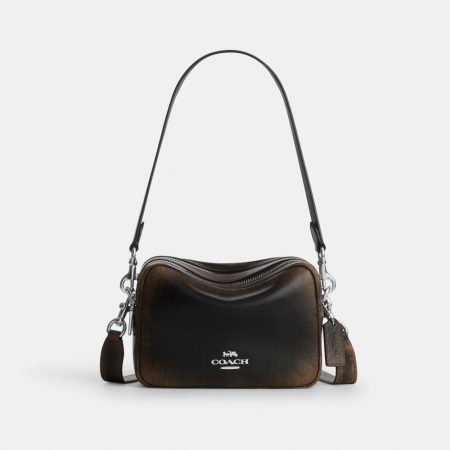 Coach Outlet Mini Carey Crossbody Bag In Loved Leather - Preorder — Silver/Black Brown