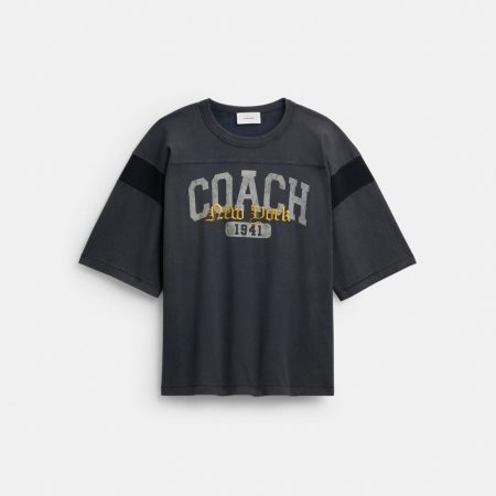 Coach Outlet Twisted Heritage Boxy T-Shirt - Preorder — Navy