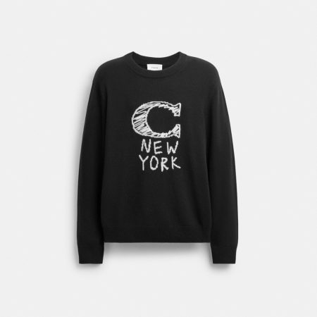 Coach Outlet Scribble Signature Sweater - Preorder — Black