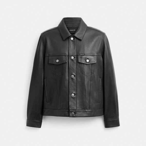 Coach Outlet Leather Trucker Jacket - Preorder