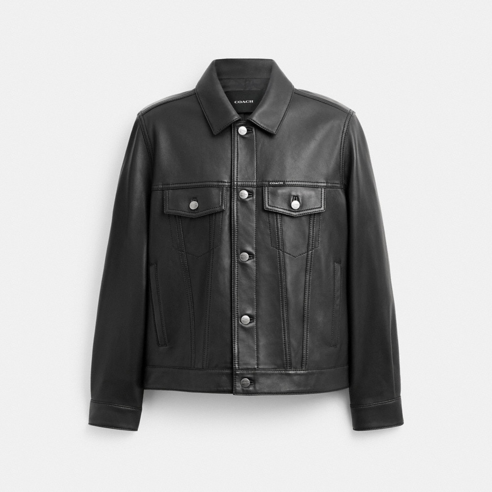 Coach Outlet Leather Trucker Jacket - Preorder