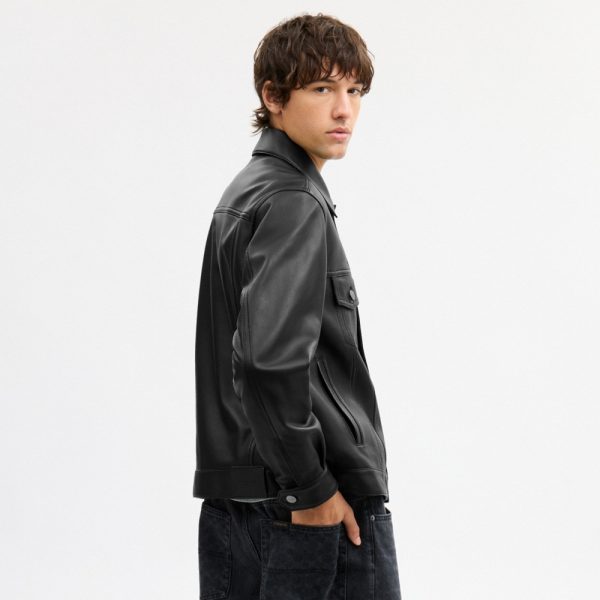 Coach Outlet Leather Trucker Jacket - Preorder