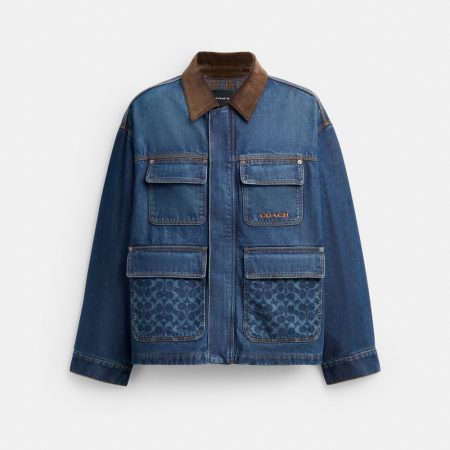 Coach Outlet Denim Chore Coat With Flannel Lining - Preorder — Buffalo Dark Wash
