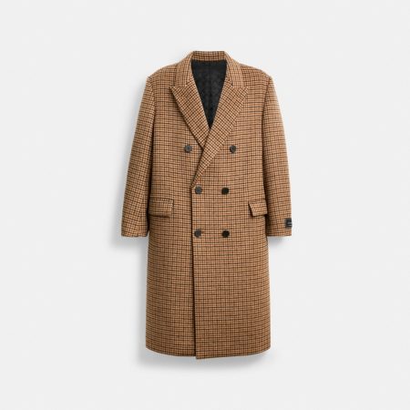 Coach Outlet Wool Topcoat - Preorder — Brown/Multi
