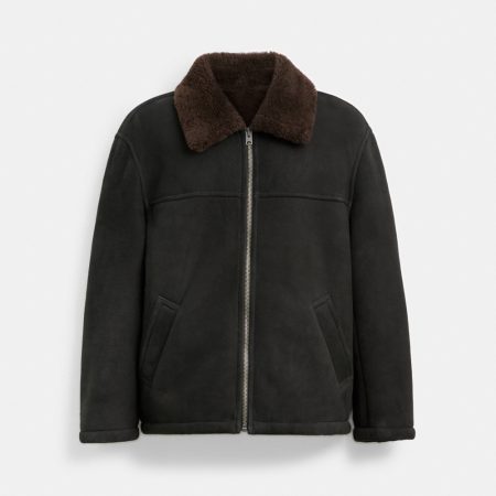 Coach Outlet Shearling Jacket - Preorder — Black