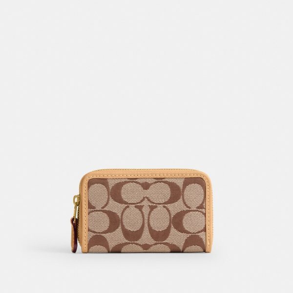 Coach Essential Small Zip Around Card Case In Signature Jacquard - Preorder